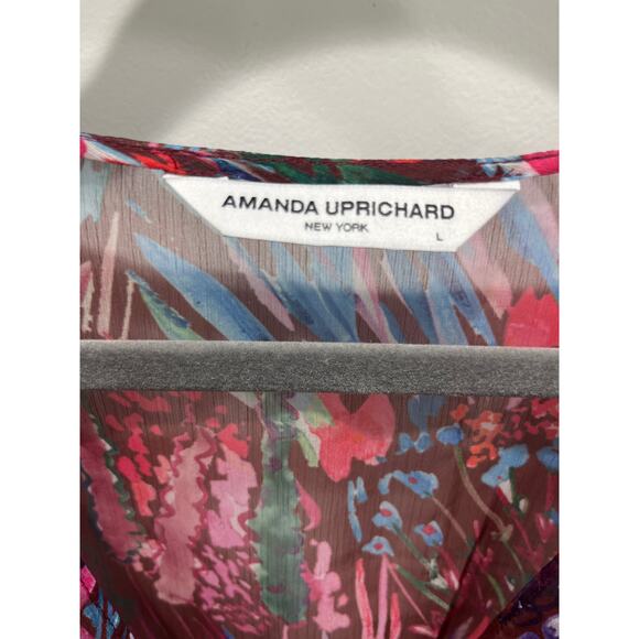 Amanda Uprichard Amani Long Sleeve Mini Dress in Bloom Sz L - Picture 4 of 9